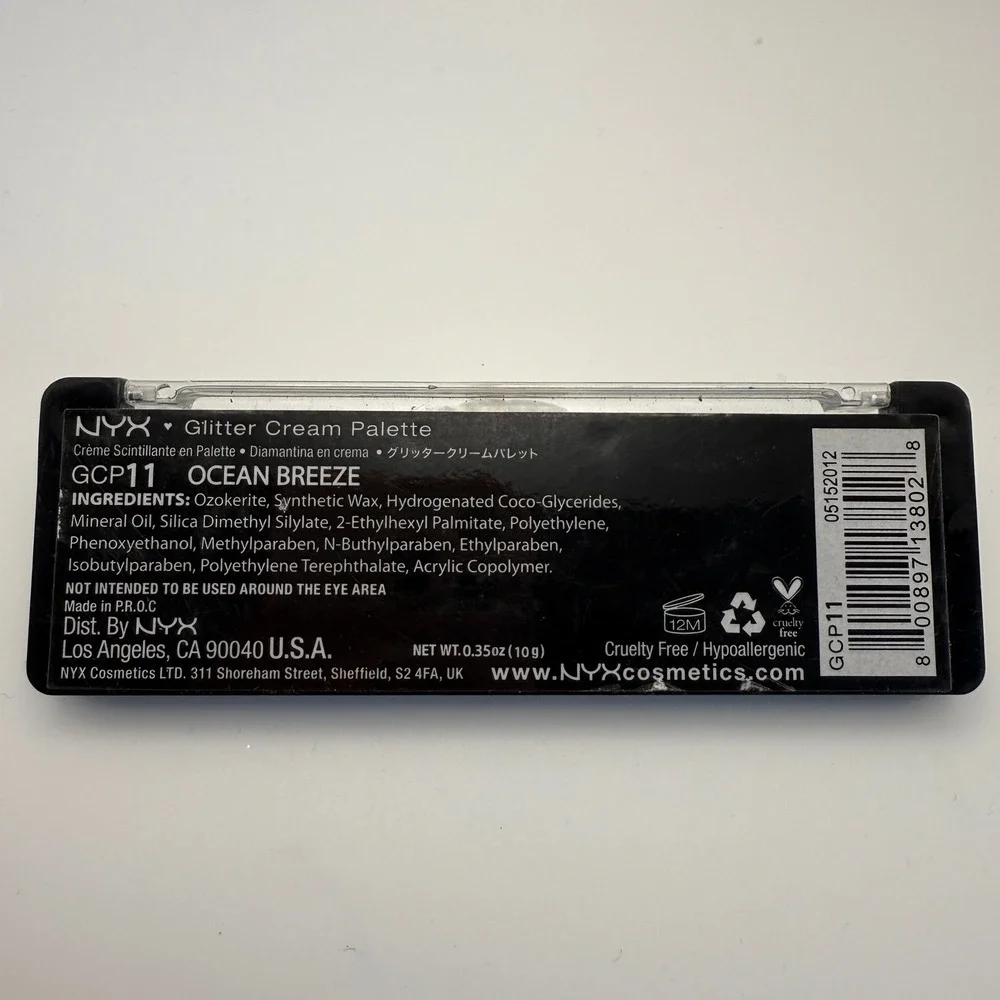 NYX Glitter Cream Palette‎ GCP11 Ocean Breeze Eye Makeup Beauty